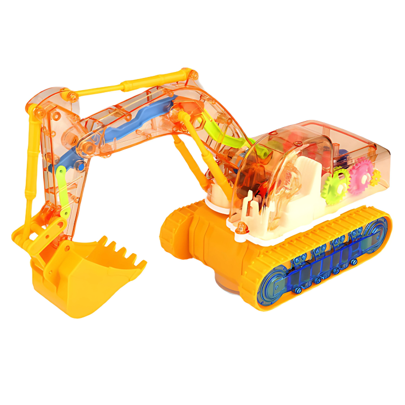 Excavateur jaune avec lumières dansantes pour jeunes enfants