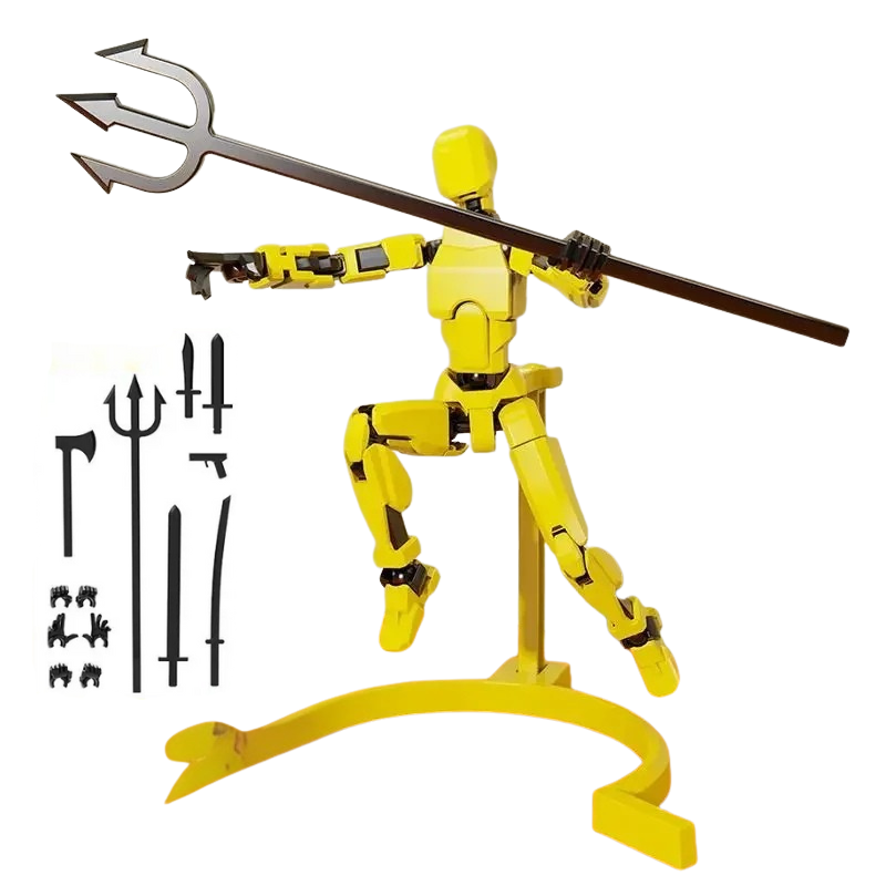 Figure magnétique flexible de couleur jaune capturée en gros plan