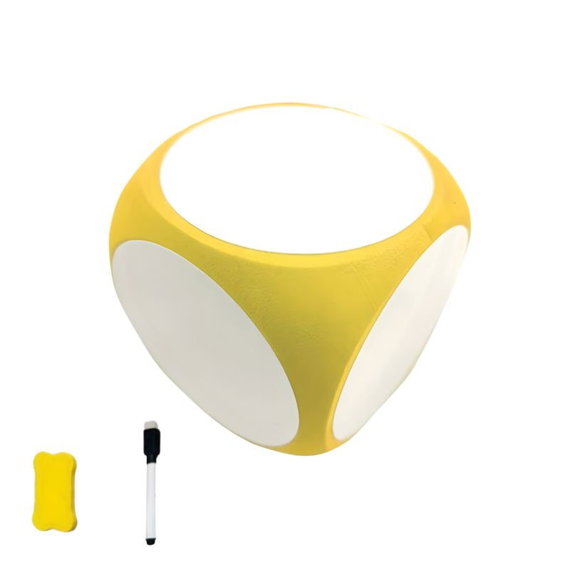 Dé en mousse jaune, effaçable pour une utilisation répétée