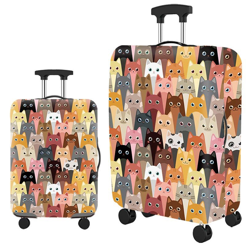 Housse de valise en Lycra imperméable sur valise grise