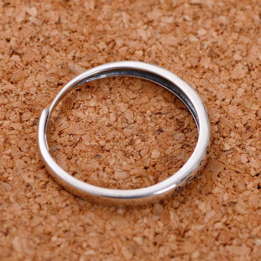Anneau en argent sterling, gravure Om Mani Padme Hum