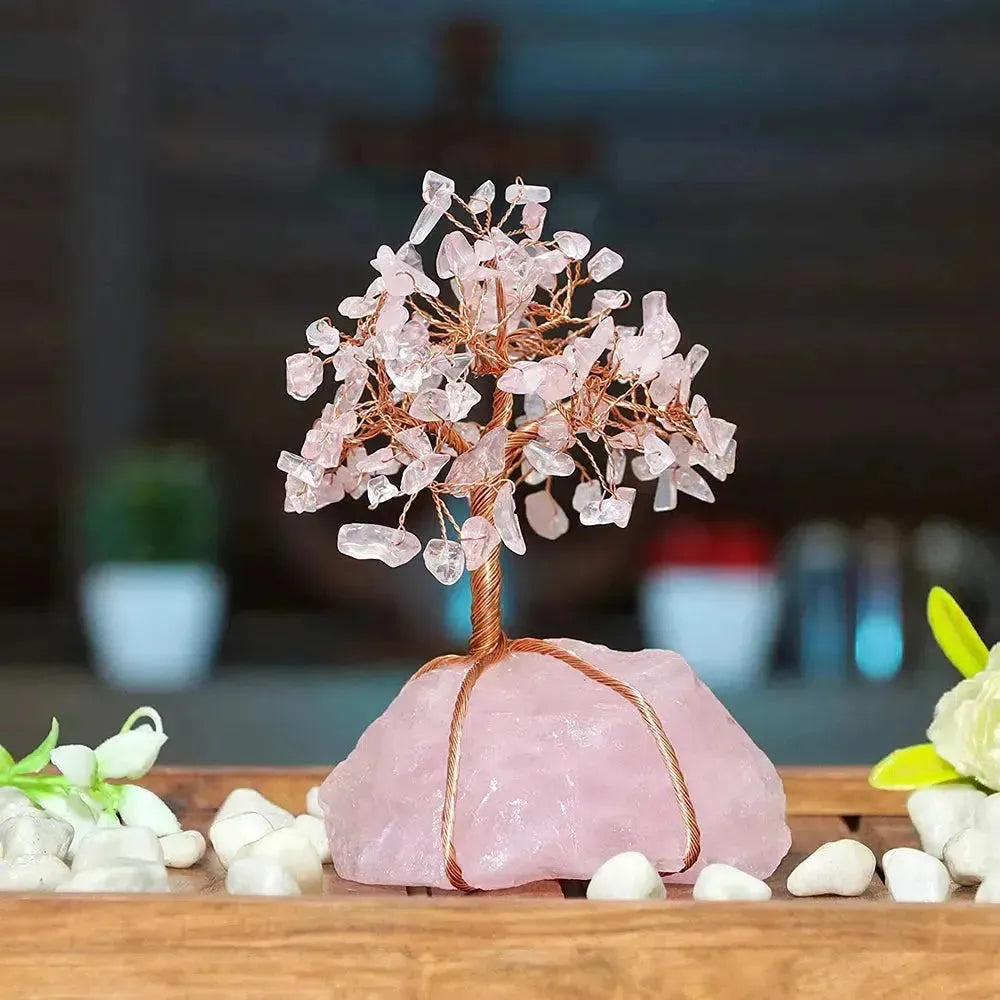 Arbre Bonsaï en pierres sur base de quartz naturel