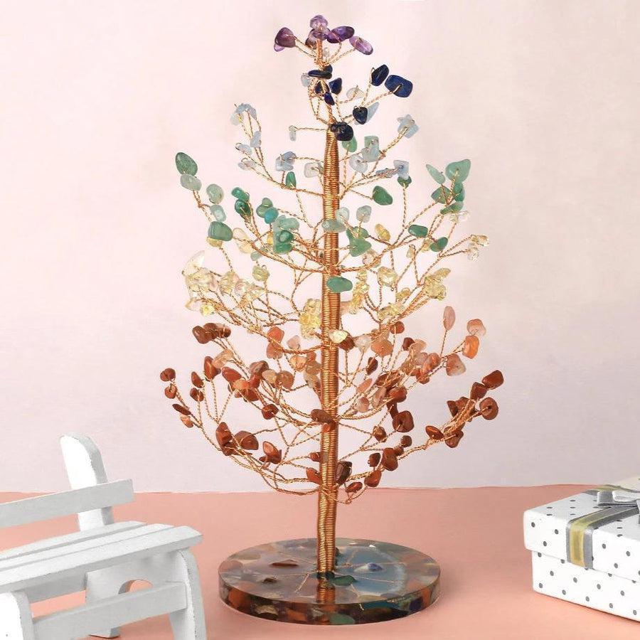 Ensemble complet de l'arbre de vie aux sept chakras colorés
