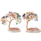 Détail des pierres de fluorite et aventurine sur l'arbre
