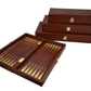 Plateau de Backgammon intégré en cuir avec pions en bois
