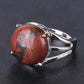 Bague en argent avec cabochon en pierre jaune