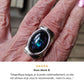 Vue de dessus de la bague en labradorite antique
