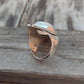 Bague en argent avec pierre centrale en forme de goutte