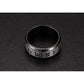 Bague en acier avec inscription Om Mani Padme Hum en relief