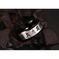 Bague spirituelle en acier inoxydable avec motifs tibétains