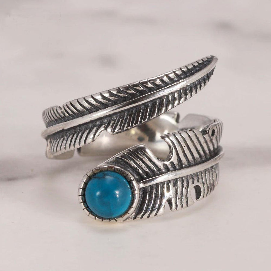 Bague en argent et turquoise, vue d'ensemble