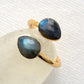 Bague réglable avec deux labradorites en forme de goutte