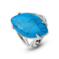 Bague en pierre d'agate, vue de profil sur la monture