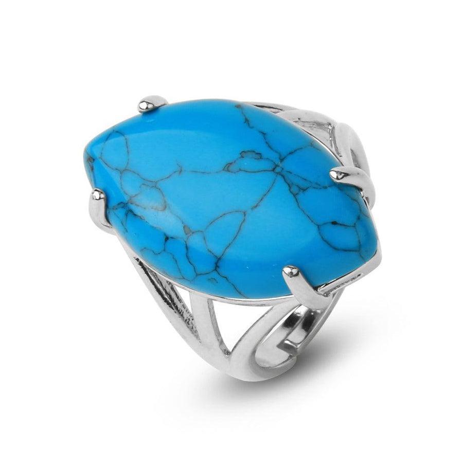 Bague en pierre d'agate, vue de profil sur la monture