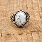 Bague en sodalite, pierre bleue sur monture discrète