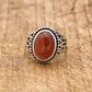 Bague en quartz rose, pierre centrale et monture fine