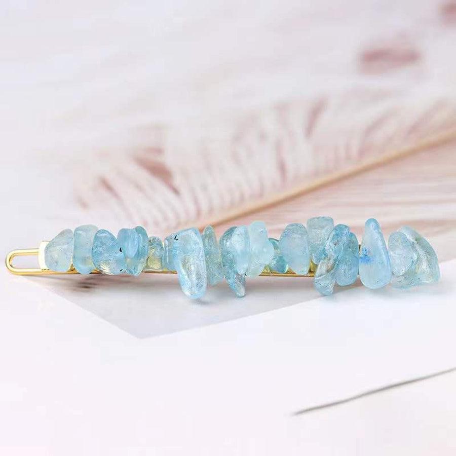 Barrette en cristal, design géométrique, vue latérale