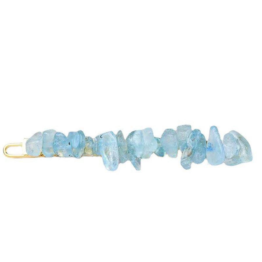 Barrette géométrique en tourmaline, vue de dessus