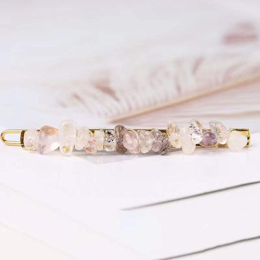 Barrette géométrique en tourmaline, vue latérale