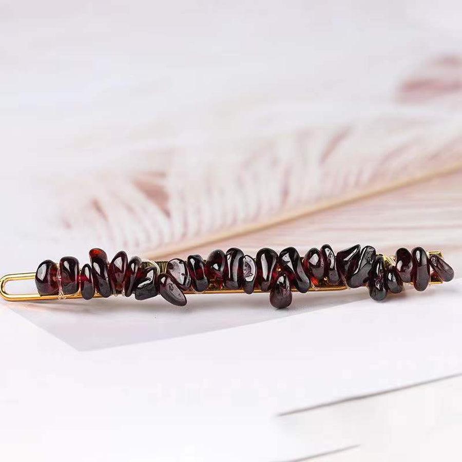 Barrette en citrine, forme géométrique, vue de dessus