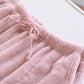 Bas de pyjama rose pastel, élastique aux chevilles
