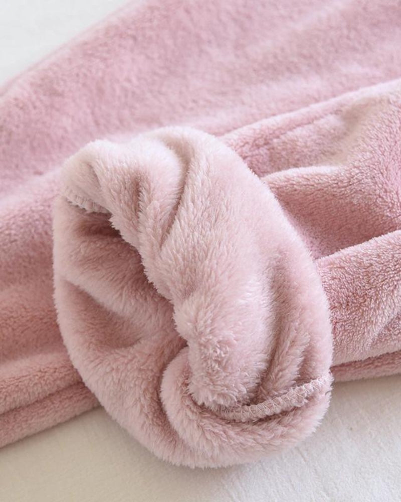Bas de pyjama féminin en pilou, couleur rose pastel