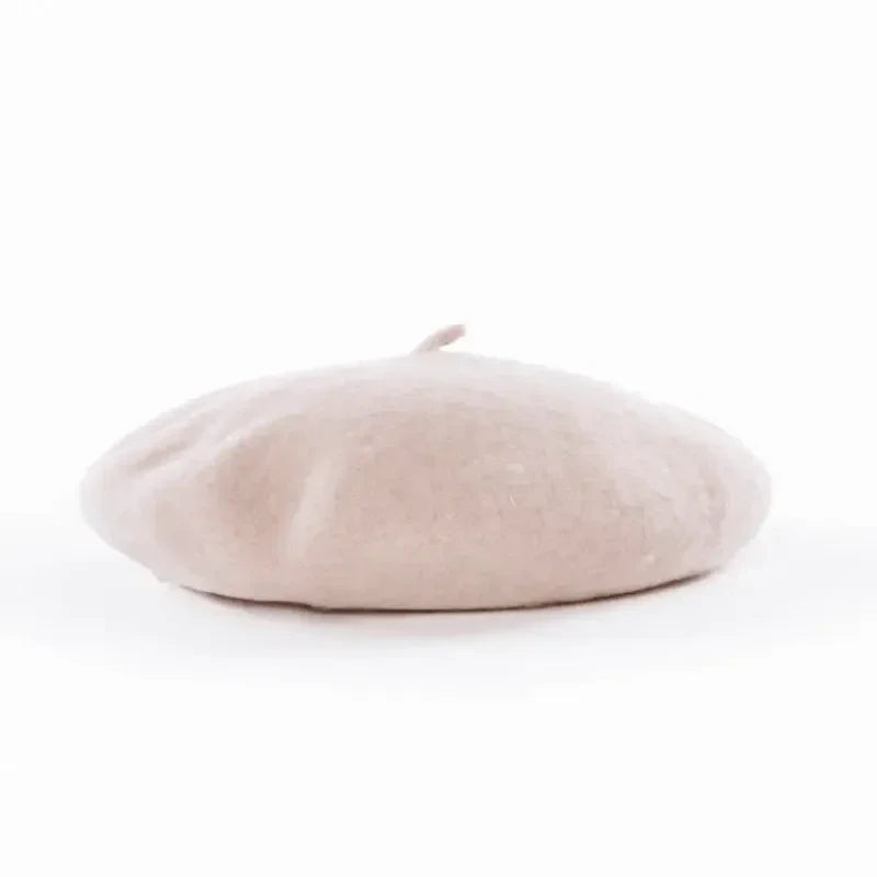 Béret basque beige en cachemire, style classique
