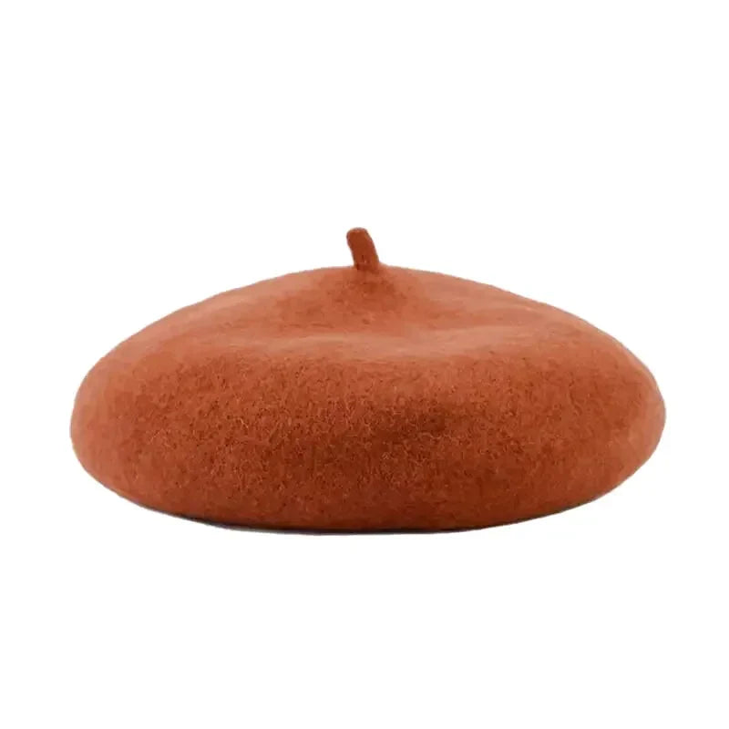 Béret basque caramel en cachemire, texture raffinée