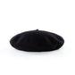 Béret basque noir en cachemire, taille ajustable