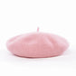 Béret basque rose en cachemire, élégant et doux