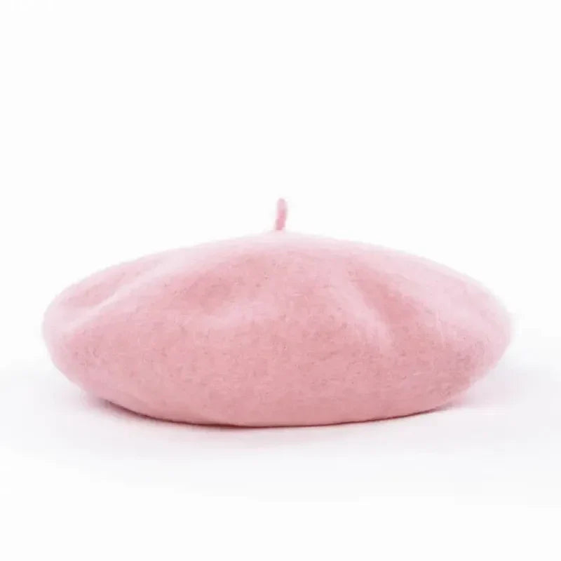 Béret basque rose en cachemire, élégant et doux