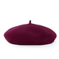 Béret basque bordeaux en cachemire, style sophistiqué