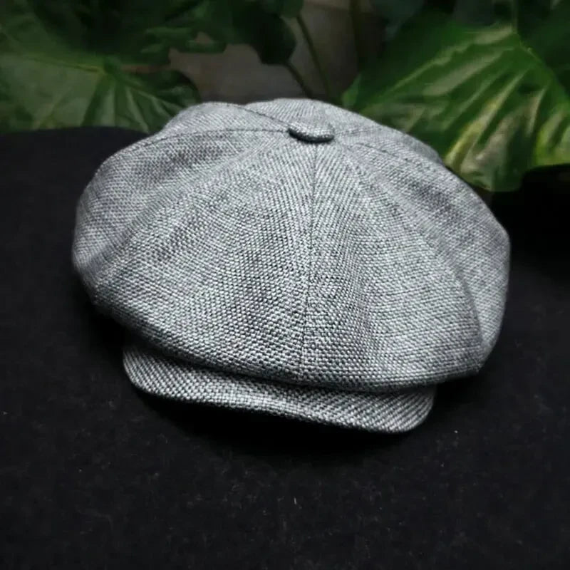 Casquette grise style Peaky Blinders, ajustable pour hommes