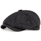 Casquette rétro en laine avec motif à carreaux