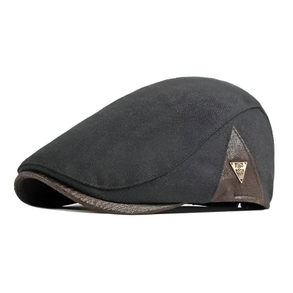 Béret noir ajustable, design épuré et chic