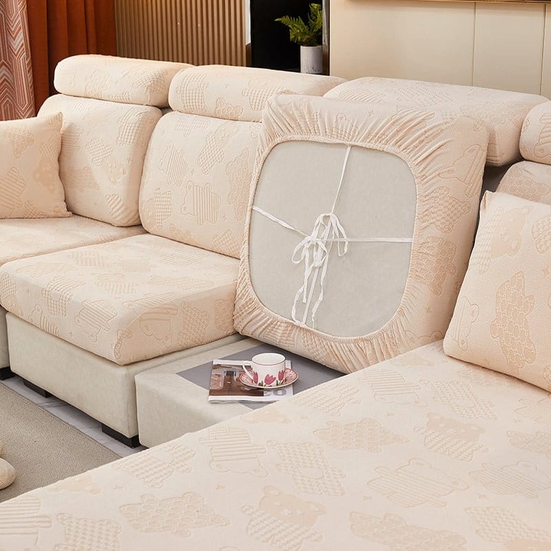 Détail de la texture moelleuse d'une housse polaire rose