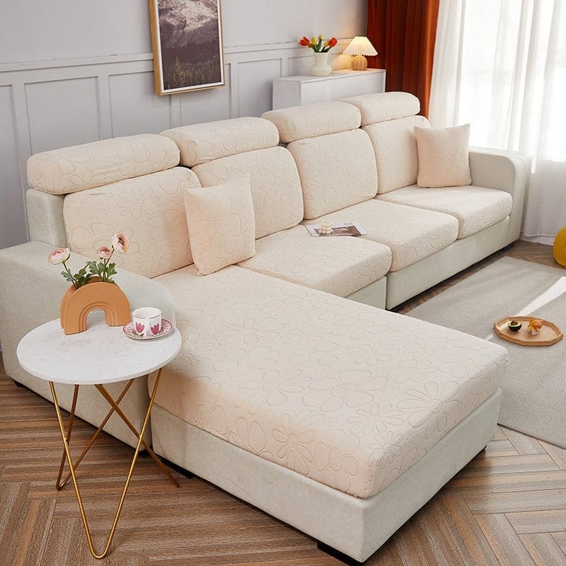 Housse polaire blanche et rose avec motif floral