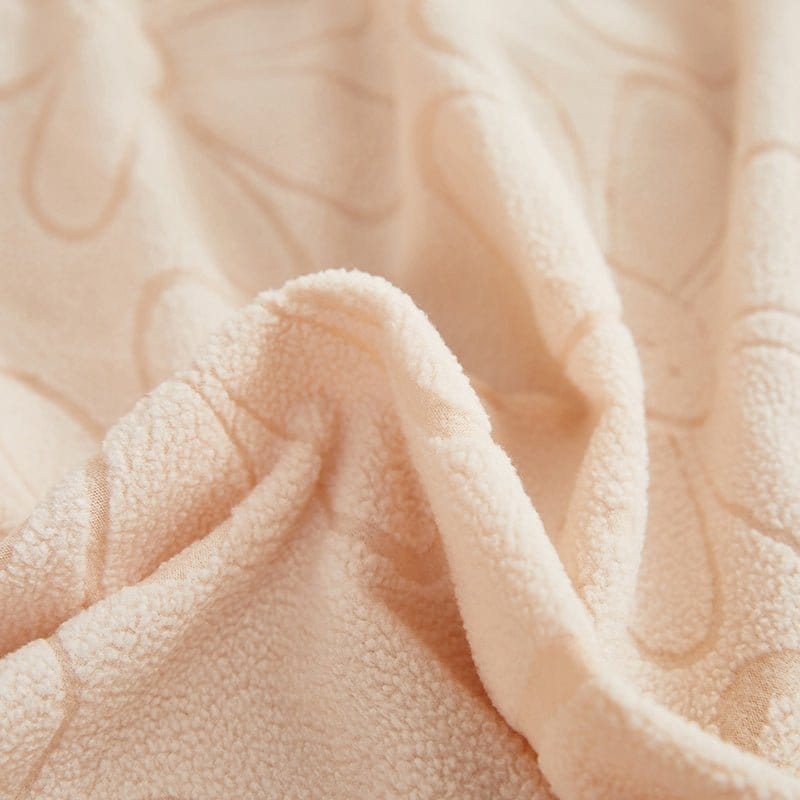 Détail du motif floral sur housse polaire pour coussin