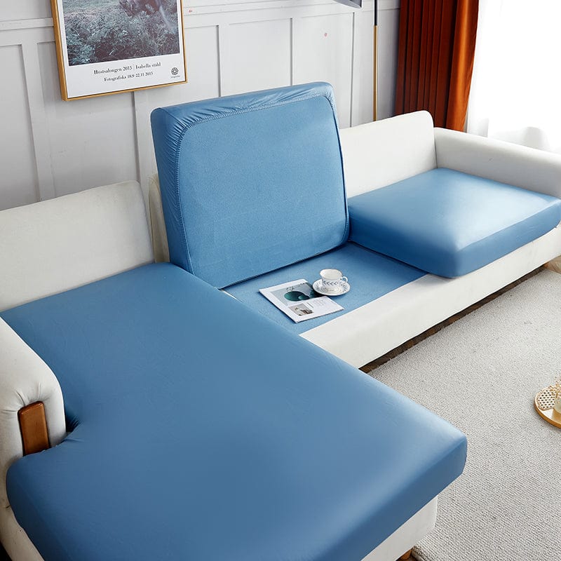 Housse en similicuir bleu ciel, protection contre les liquides