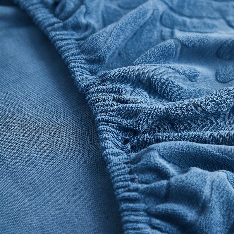 Texture moelleuse de la housse polaire en gros plan