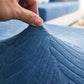 Housse polaire bleu ciel avec motif palmier sur coussin