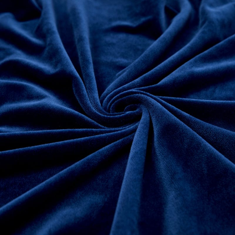 Housse de canapé en velours bleu, vue de face