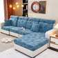 Housse polaire bleue avec motif ours sur coussin de canapé