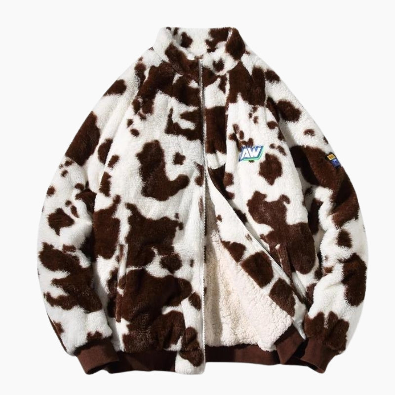 Vue de face du blouson polaire homme, col montant