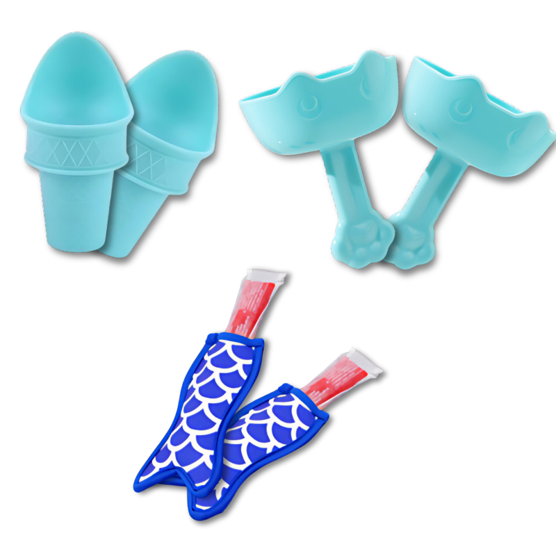 Support bleu pour glaces, conçu pour éviter les coulures