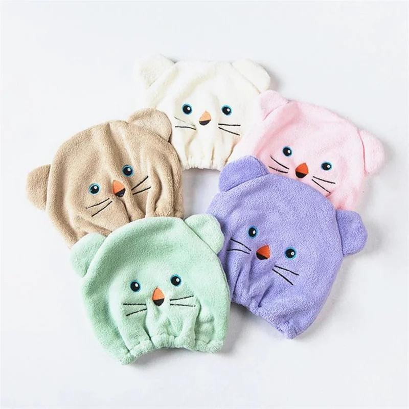 Bonnet violet pour bébé avec motif animal mignon