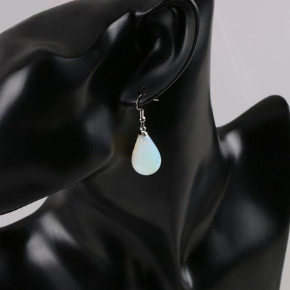 Boucles goutte d'eau avec quartz rose apaisant