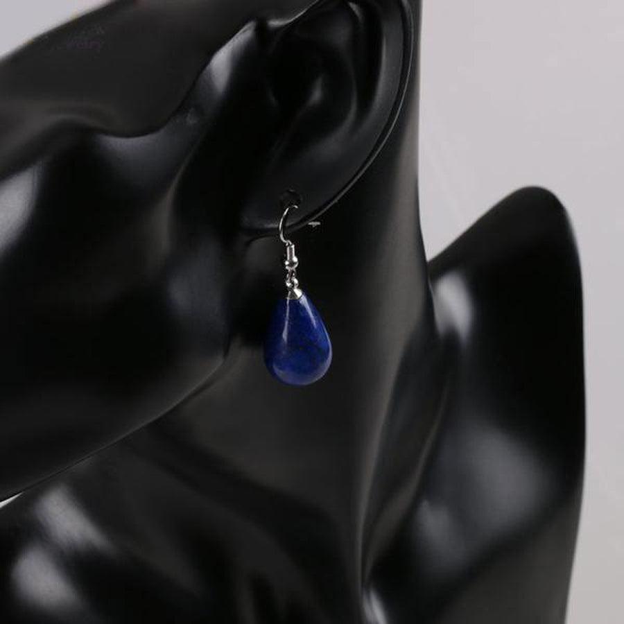 Boucles goutte d'eau avec pierre cornaline rouge vibrante