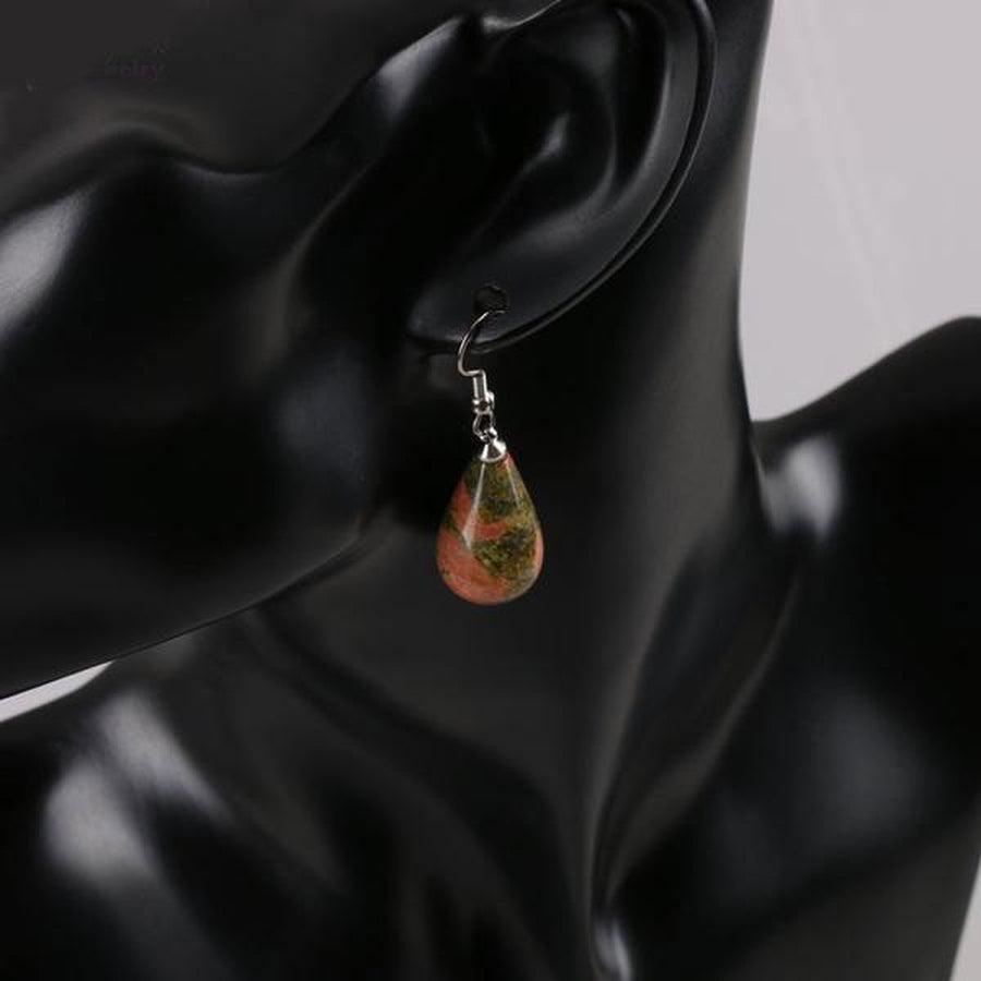 Boucles d'oreilles en forme de goutte avec œil de tigre