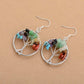 Détail des pierres chakras sur boucles d'oreilles artisanales